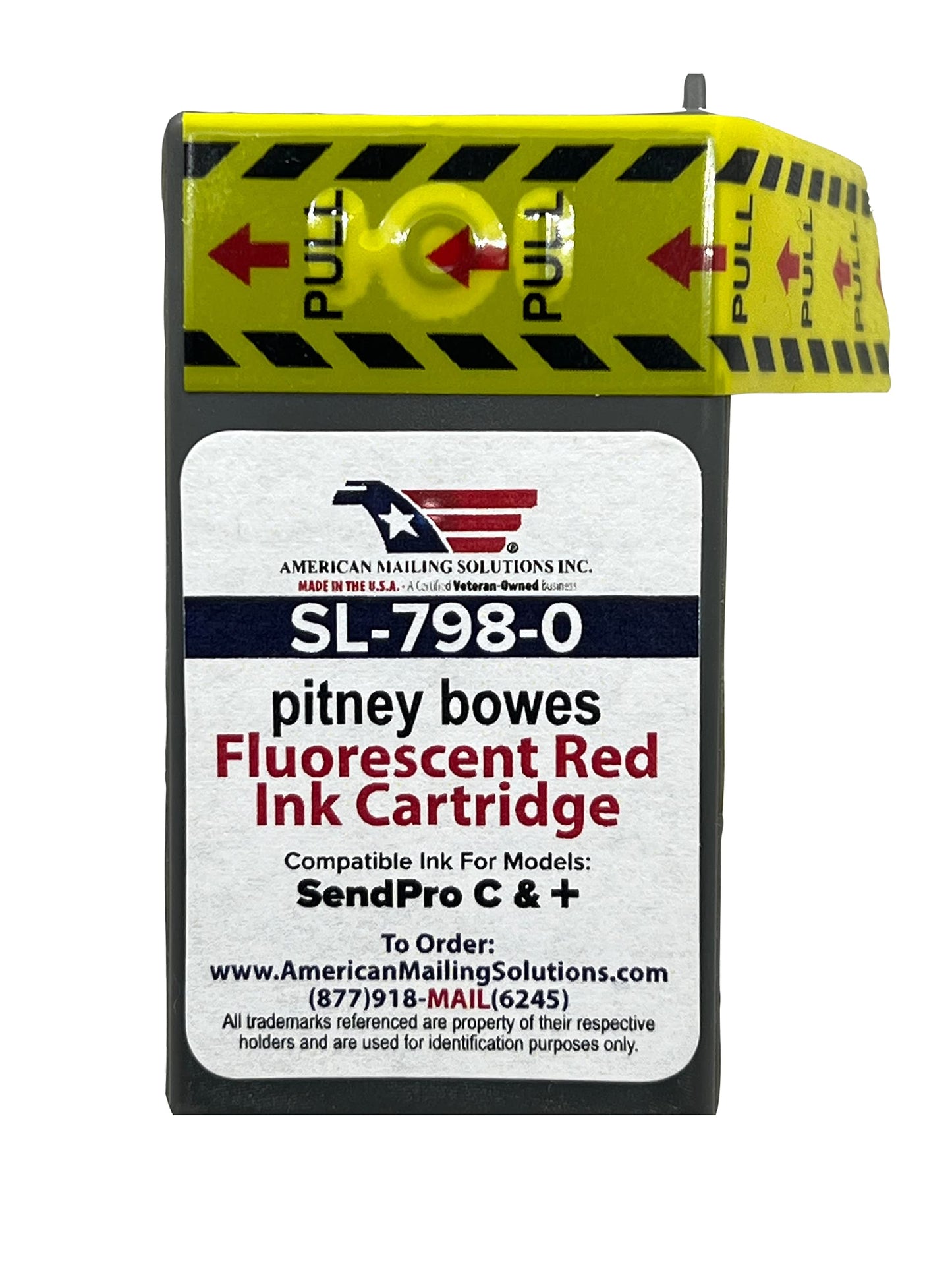 Pitney Bowes compatible SL‑798‑0 Fluorescent Red Ink Cartridge